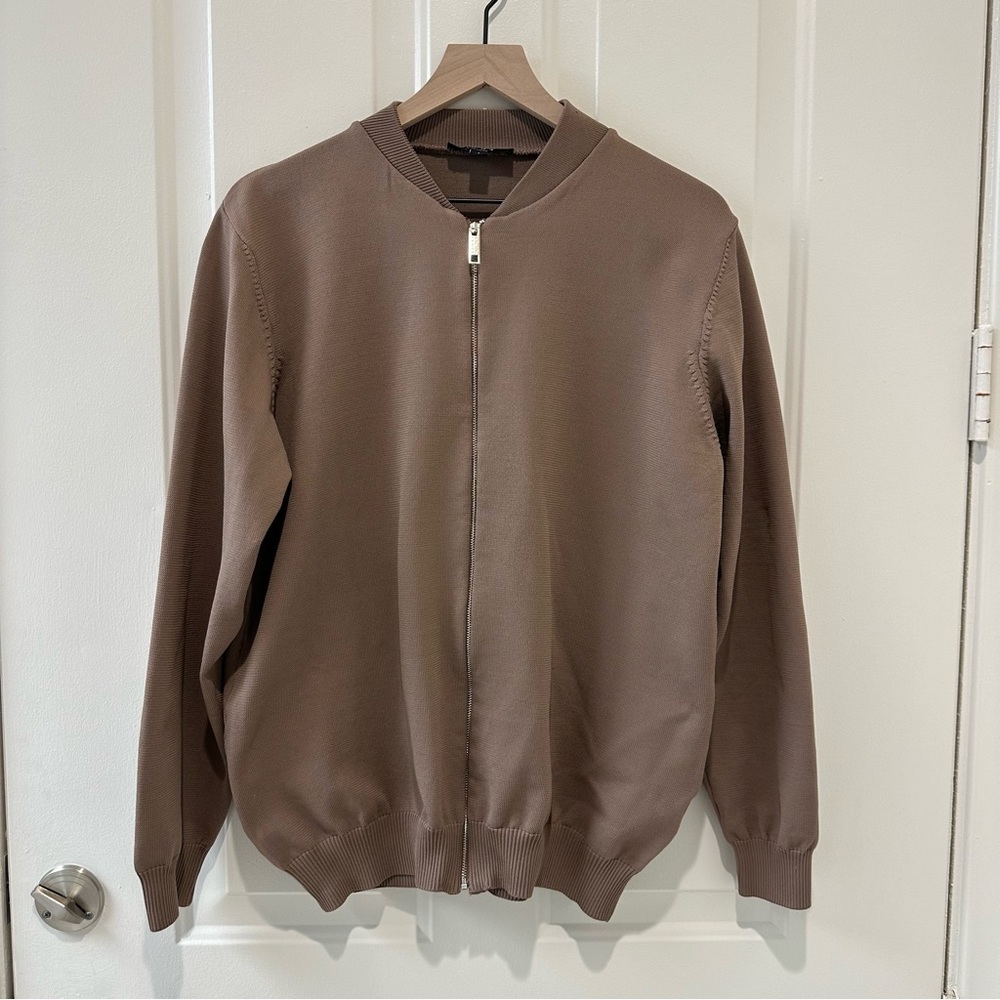 Mens Boohooman Knitted Bomber Size Large